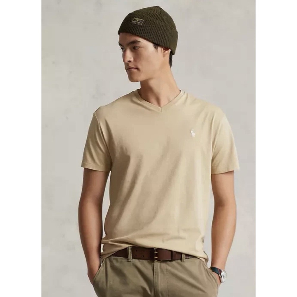 Polo Ralph Lauren Classic Fit Short Sleeve V-Neck T-Shirt Men's Med‎ Tall Cotton